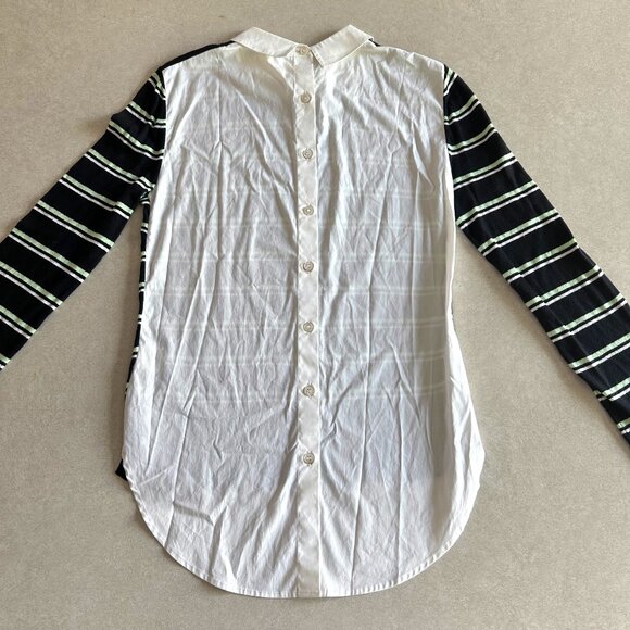 Veronica Beard Collared Button Back Striped Shirt Sweater ASO Spencer Hastings - Picture 6 of 11